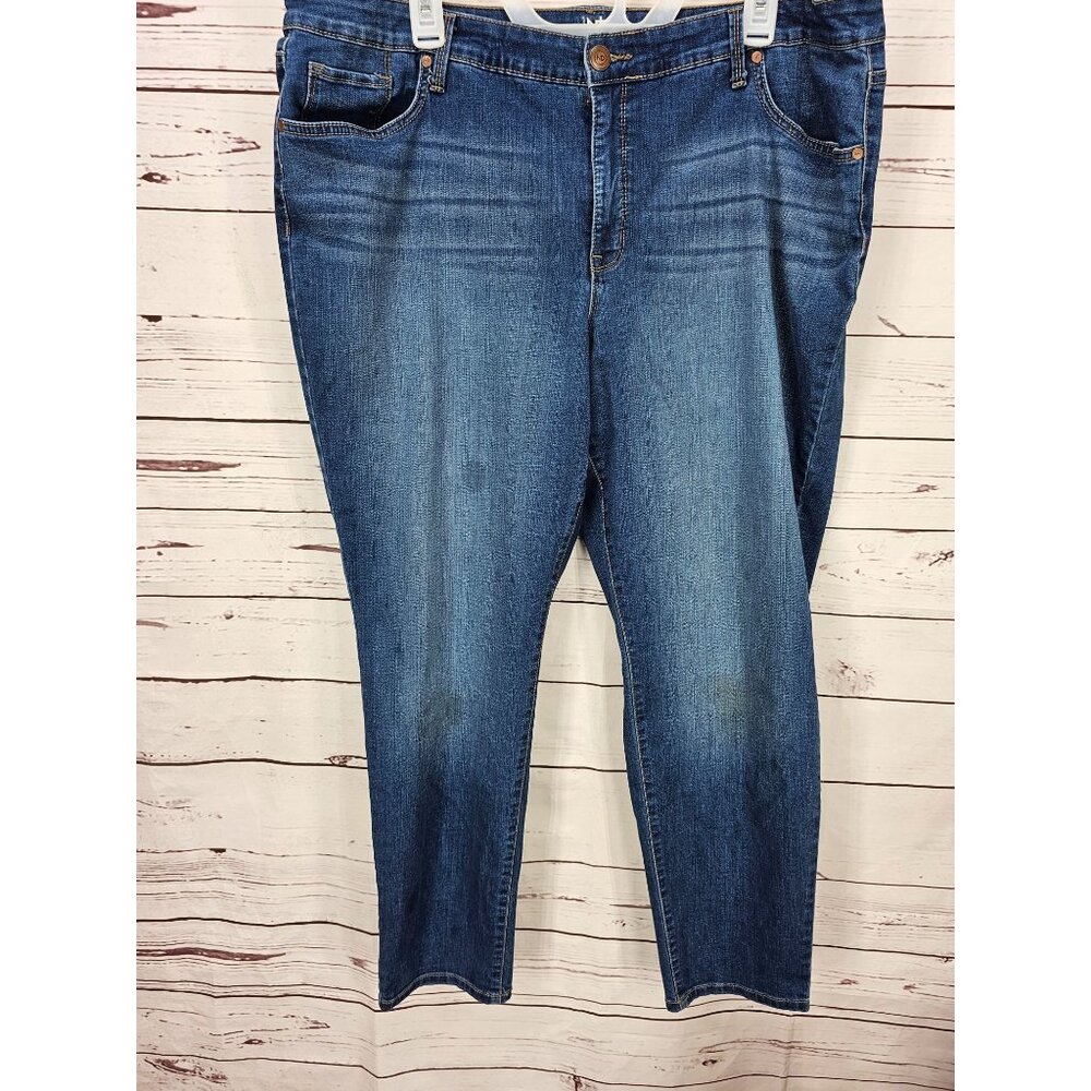 New Directions Size 20WR Skinny Curvy Women's Denim Blue Jeans